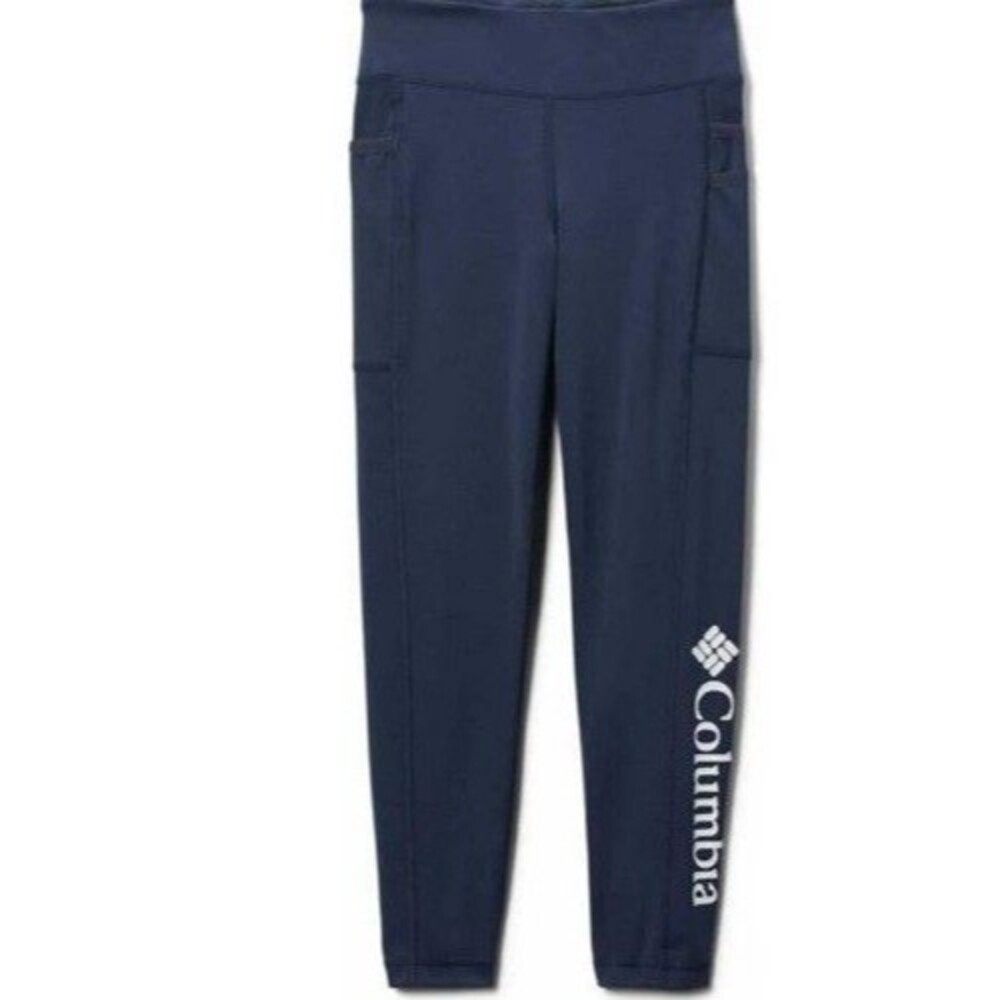 Columbia Girls Lodge Leggings XS 4-5 Blue NWT Skinny Pockets Stretch